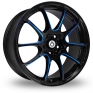 18 Inch Konig Illusion Black Blue Alloy Wheels