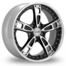 8.5x19 (Front) & 12x19 (Rear) OZ Racing Turbo 3 Piece Rim Black Polished Alloy Wheels