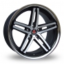 19 Inch Axe EX11 Black Polished Alloy Wheels