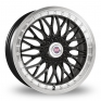 17 Inch Wolfrace Mini Works Rockingham Black Polished Alloy Wheels