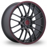 17 Inch Konig Twilite Grey Red Alloy Wheels