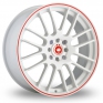 17 Inch Konig Twilite White Red Alloy Wheels