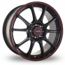 15 Inch Konig Zero Black Red Alloy Wheels