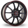 16 Inch Konig Zero Black Red Alloy Wheels