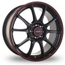 17 Inch Konig Zero Black Red Alloy Wheels