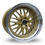 9x19 (Front) & 10.5x19 (Rear) Lenso CL5 Gold Polished Alloy Wheels