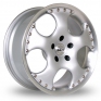 8x18 (Front) & 9x18 (Rear) Antera 163 5x120  Silver Polished Alloy Wheels