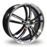 20 Inch BK Racing 211 Black Polished Alloy Wheels