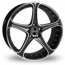 17 Inch Dotz Predator Black Polished Alloy Wheels