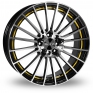 17 Inch Dotz Scarab Yellow Black Polished Alloy Wheels