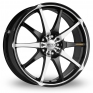 15 Inch Dotz Shuriken Black Polished Alloy Wheels