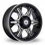 17 Inch Konig Locknload Black Polished Alloy Wheels