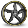 17 Inch Dotz Touge Black Yellow Alloy Wheels