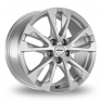 17 Inch Ronal R61 Matt Silver Alloy Wheels