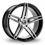 19 Inch Wrath WF1 Black Polished Alloy Wheels