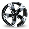 18 Inch Wolfrace AD5T Black Polished Alloy Wheels