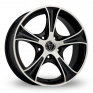 17 Inch Wolfrace Luxury Black Polished Alloy Wheels