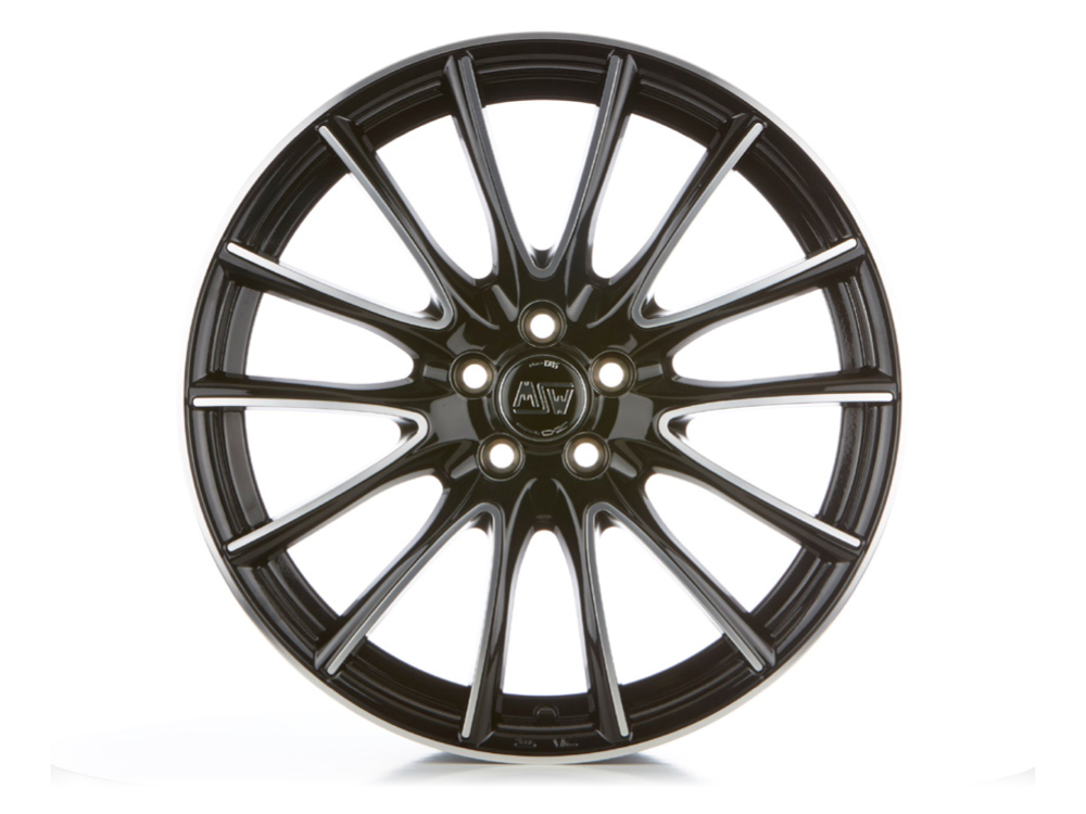 16 Inch MSW (by OZ) 86 Black Polished Alloy Wheels