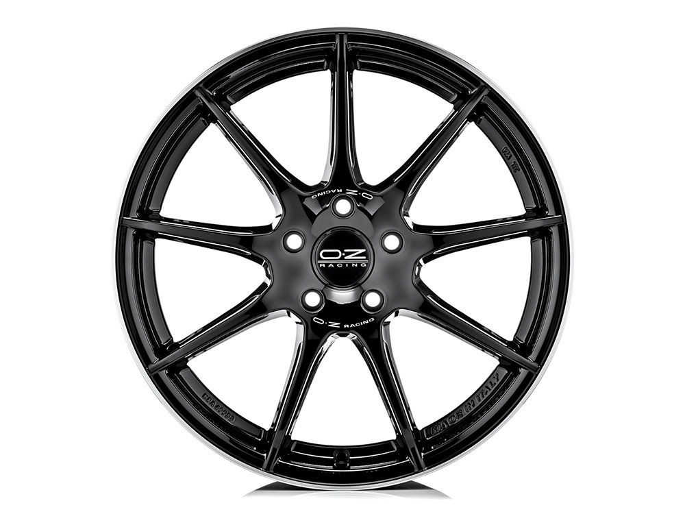 17 Inch OZ Racing Veloce GT Black Polished Lip Alloy Wheels