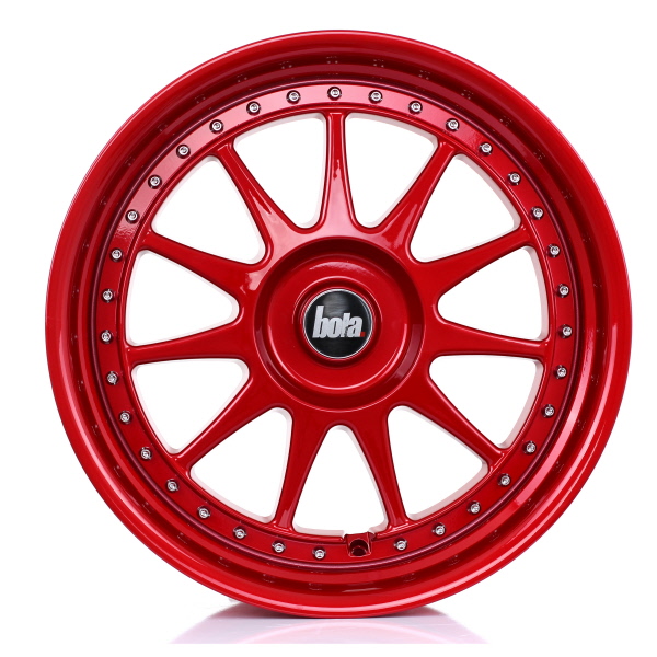 8x18 (Front) & 9x18 (Rear) Bola B4 Red Alloy Wheels